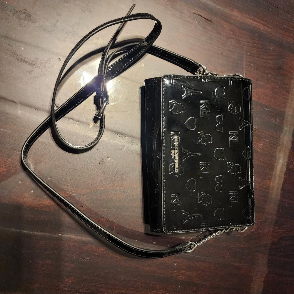 Patent leather karl lagerfeld croasbody bag